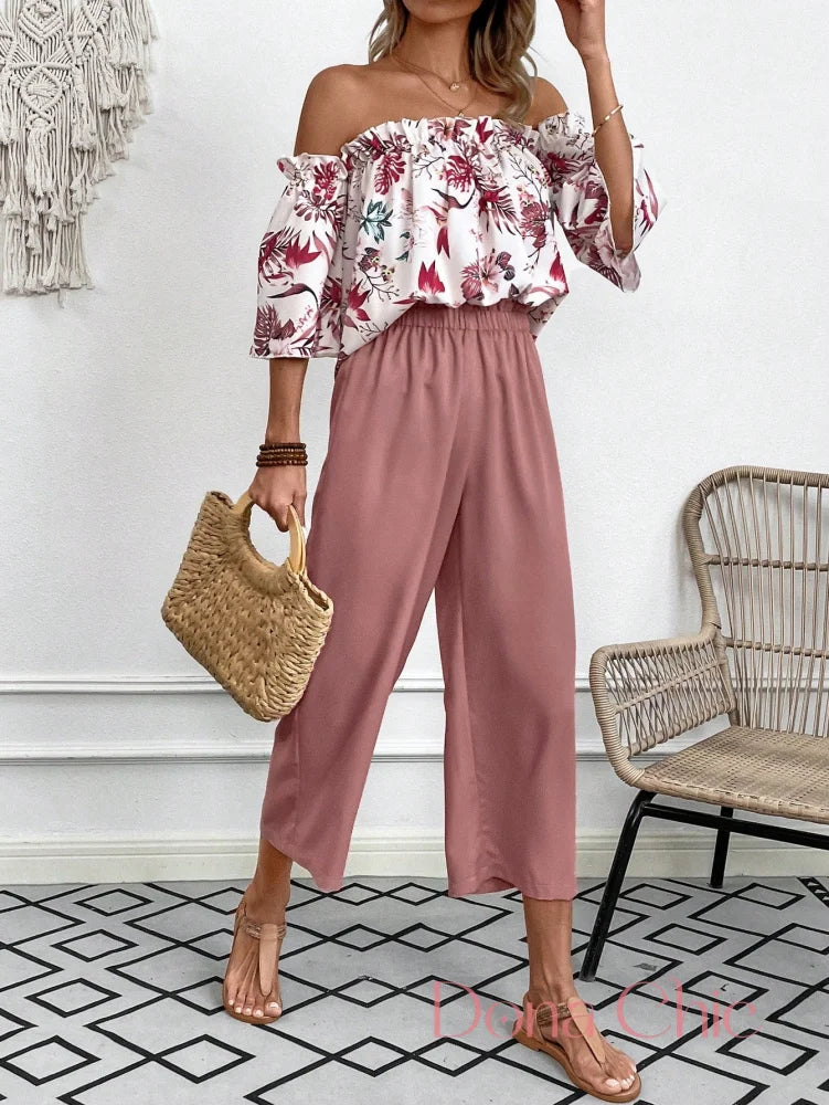 Conjunto Ciganinha Floral Com Calça Pantalona Leve Conjunto Ciganinha Floral Com Calça Pantalona Leve