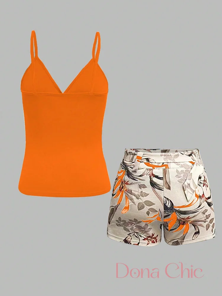 Conjunto Decote Transpassado Com Calça Estampada Conjunto Decote Transpassado Com Calça Estampada