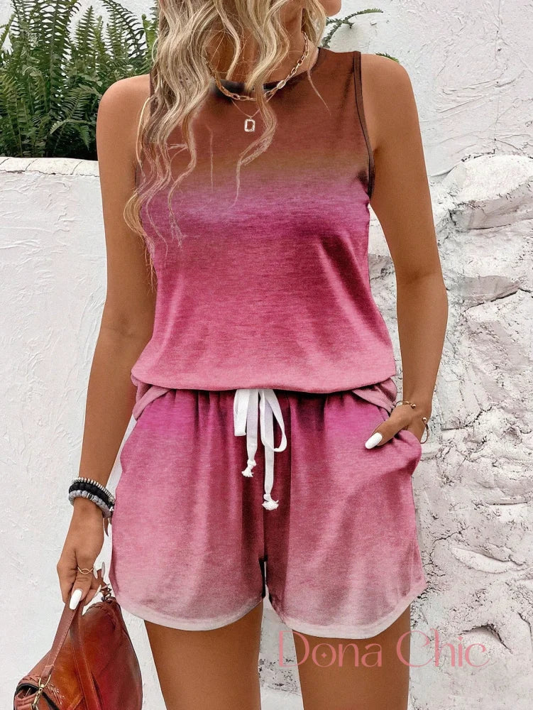 Conjunto Regata Degradê Com Short Ajustável Conjunto Regata Degradê Com Short Ajustável