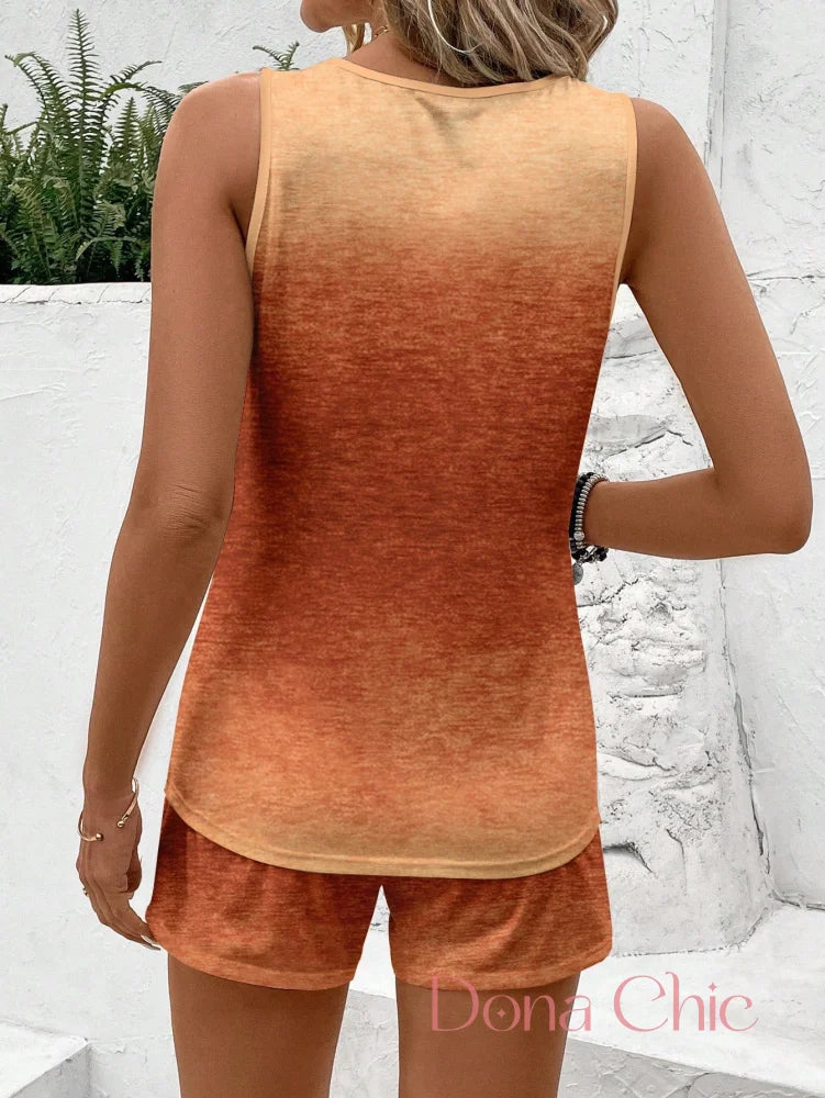 Conjunto Regata Degradê Com Short Ajustável Conjunto Regata Degradê Com Short Ajustável