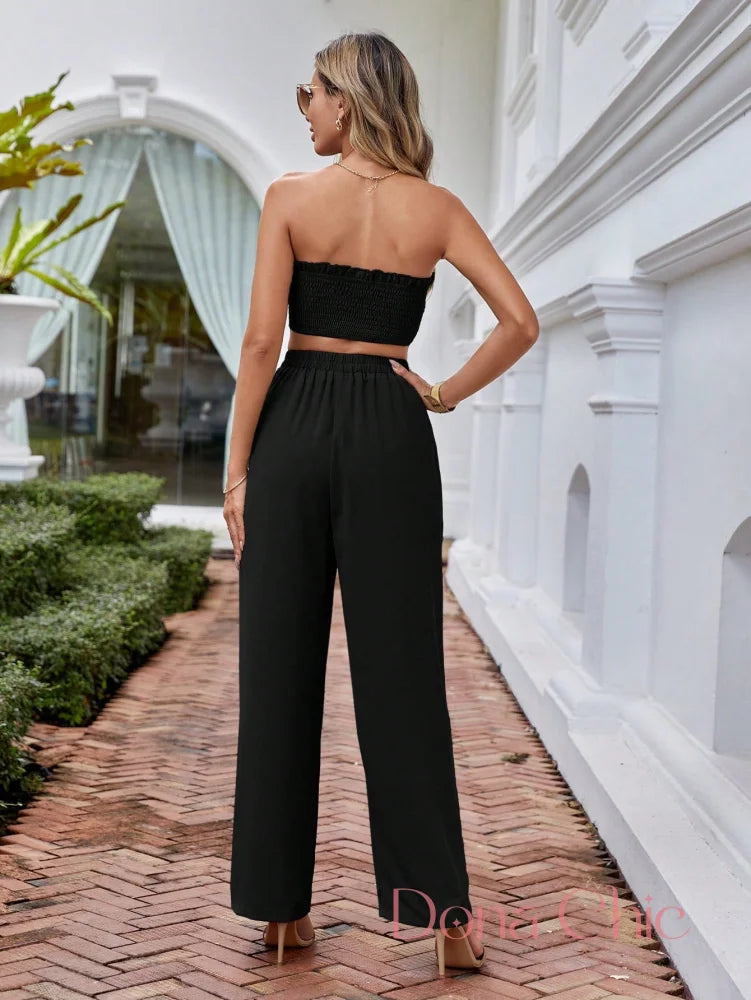 Conjunto Tomara Que Caia Com Calça De Amarração Conjunto Tomara Que Caia Com Calça De Amarração