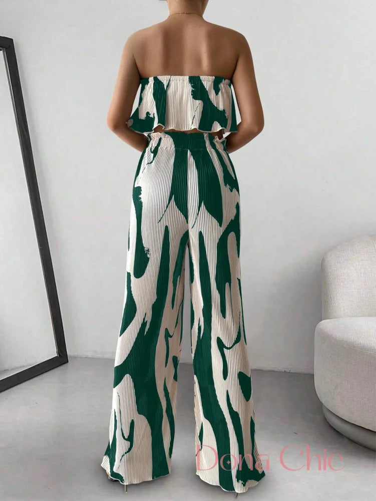 Conjunto Tomara Que Caia Com Calça Pantalona Plissada Conjunto Tomara Que Caia Com Calça Pantalona Plissada