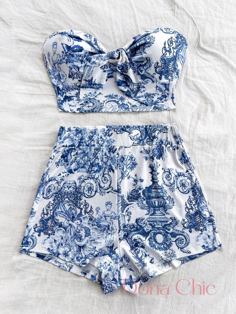 Conjunto Tomara Que Caia Com Estampa Clássica Conjunto Tomara Que Caia Com Estampa Clássica