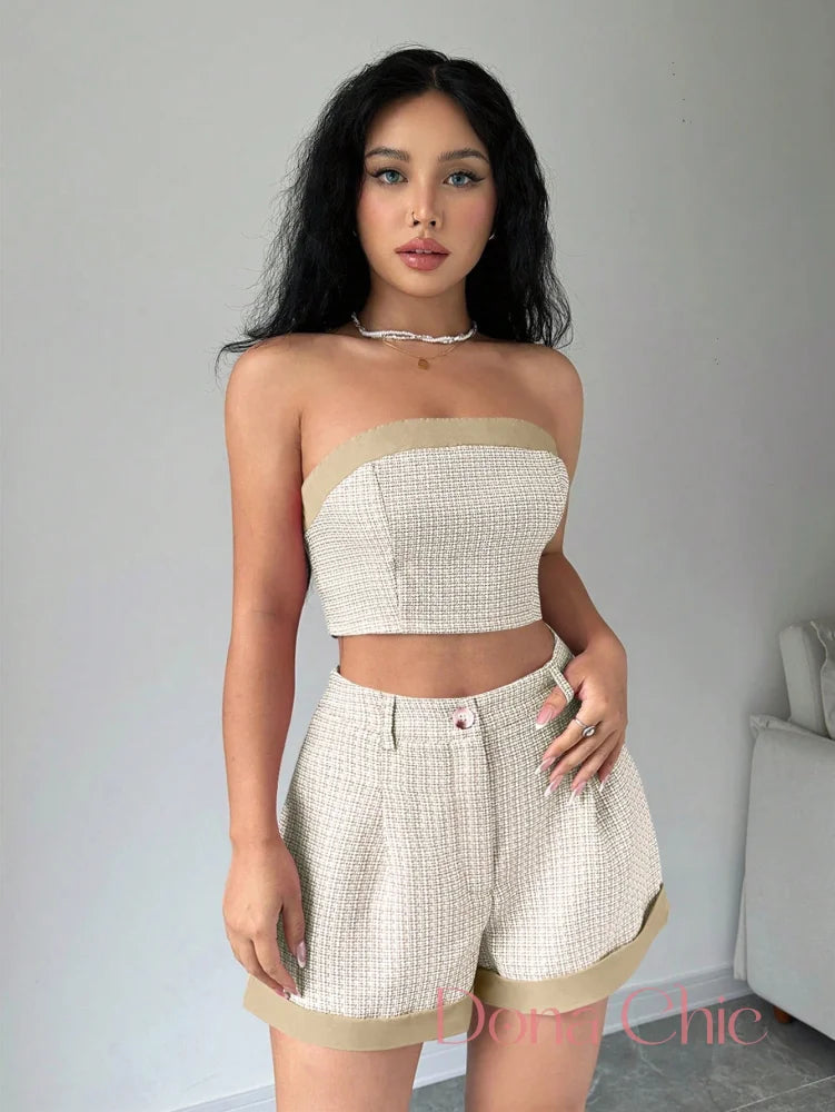 Conjunto Tomara Que Caia Com Short De Dobra Fixa Conjunto Tomara Que Caia Com Short De Dobra Fixa