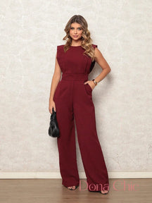 Conjunto Alfaiataria Com Recortes E Calça Reta Marsala / P Conjunto Alfaiataria Com Recortes E Calça Reta