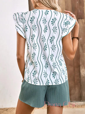 Conjunto Blusa Com Babado E Short Plissado Com Cinto Conjunto Blusa Com Babado E Short Plissado Com Cinto