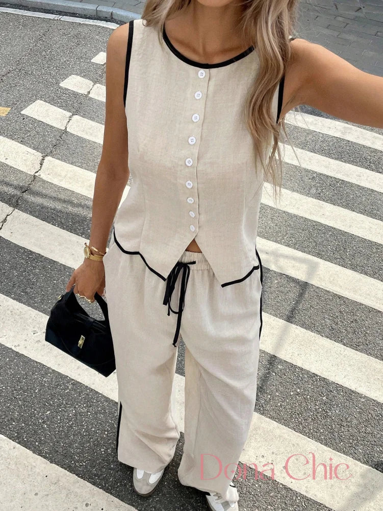 Conjunto Blusa Com Botões E Calça Flare e Cinto Ajustável P Conjunto Blusa Com Botões E Calça Flare e Cinto Ajustável