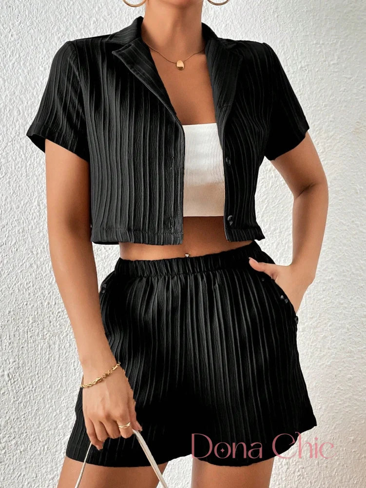 Conjunto Blusa Cropped Camisa Listrada E Short Cintura Alta P Conjunto Blusa Cropped Camisa Listrada E Short Cintura