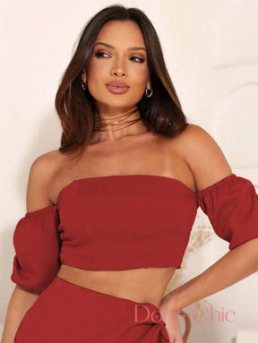 Conjunto Blusa Ombro A Ombro Saia Envelope Conjunto Blusa Ombro A Ombro Saia Envelope