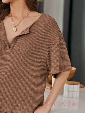 Conjunto Blusa Oversized Com Short Canelado Conjunto Blusa Oversized Com Short Canelado