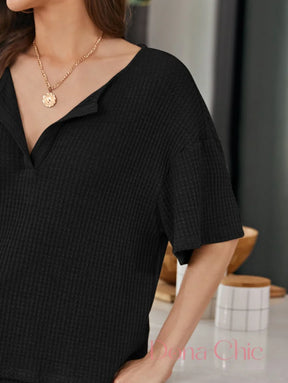 Conjunto Blusa Oversized Com Short Canelado Conjunto Blusa Oversized Com Short Canelado