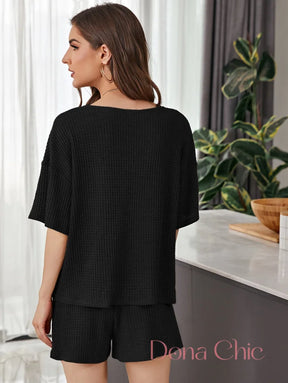 Conjunto Blusa Oversized Com Short Canelado Conjunto Blusa Oversized Com Short Canelado