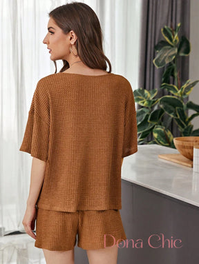 Conjunto Blusa Oversized Com Short Canelado Conjunto Blusa Oversized Com Short Canelado