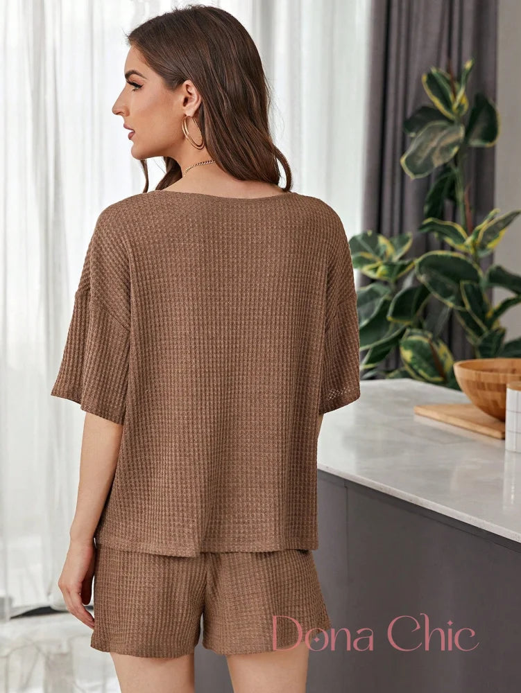 Conjunto Blusa Oversized Com Short Canelado Conjunto Blusa Oversized Com Short Canelado
