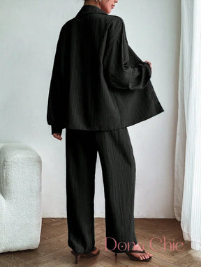 Conjunto Camisa De Viscose Com Calça Reta Leve Conjunto Camisa De Viscose Com Calça Reta Leve