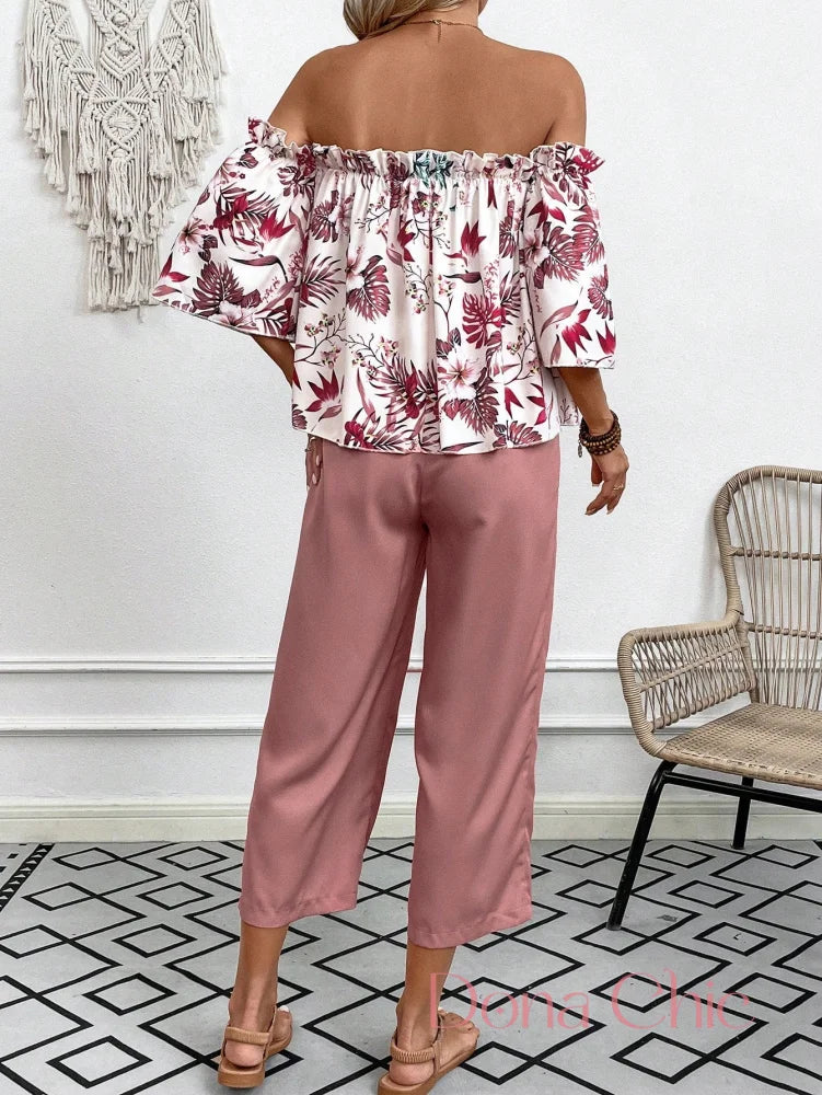 Conjunto Ciganinha Floral Com Calça Pantalona Leve Conjunto Ciganinha Floral Com Calça Pantalona Leve