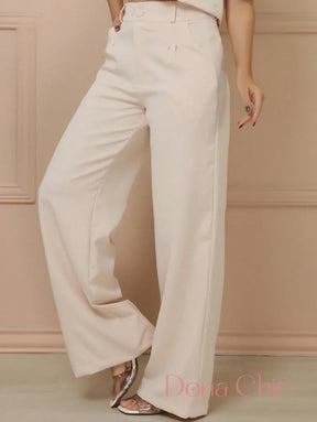 Conjunto Cropped Minimalista Com Calça Reta Elegante Conjunto Cropped Minimalista Com Calça Reta Elegante