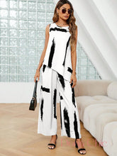 Conjunto Estampado Abstrato Com Blusa Assimétrica E Calça Branco / P Conjunto Estampado Abstrato Com Blusa Assimétrica