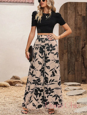 Conjunto Manga Bufante Com Calça Estampada Flare Conjunto Manga Bufante Com Calça Estampada Flare