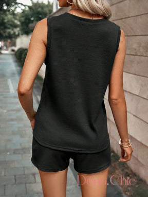 Conjunto Regata Canelada Com Short Listrado Conjunto Regata Canelada Com Short Listrado