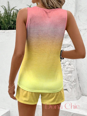 Conjunto Regata Degradê Com Short Ajustável Conjunto Regata Degradê Com Short Ajustável