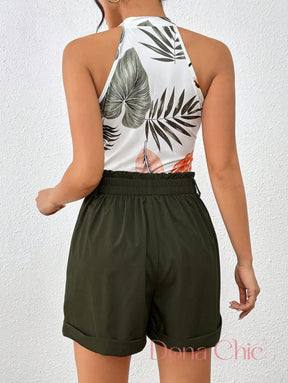 Conjunto Regata Estampada Com Shorts De Alfaiataria Conjunto Regata Estampada Com Shorts De Alfaiataria