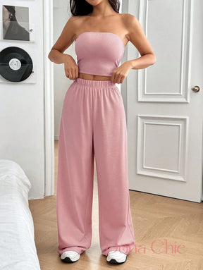 Conjunto Tomara Que Caia Canelado Com Calça Conforto Conjunto Tomara Que Caia Canelado Com Calça Conforto