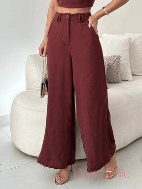 Conjunto Tomara Que Caia Com Calça Alfaiatada Fluida Conjunto Tomara Que Caia Com Calça Alfaiatada Fluida