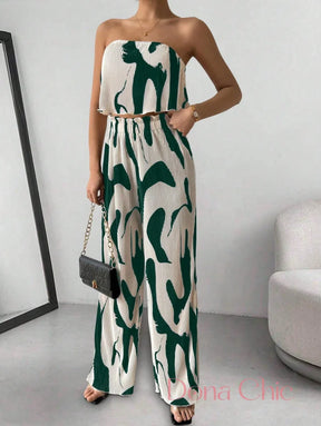Conjunto Tomara Que Caia Com Calça Pantalona Plissada Conjunto Tomara Que Caia Com Calça Pantalona Plissada
