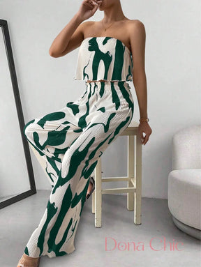 Conjunto Tomara Que Caia Com Calça Pantalona Plissada Conjunto Tomara Que Caia Com Calça Pantalona Plissada