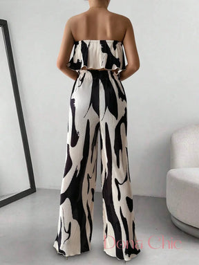 Conjunto Tomara Que Caia Com Calça Pantalona Plissada Conjunto Tomara Que Caia Com Calça Pantalona Plissada