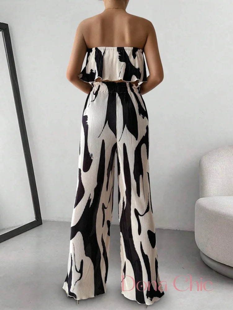 Conjunto Tomara Que Caia Com Calça Pantalona Plissada Conjunto Tomara Que Caia Com Calça Pantalona Plissada