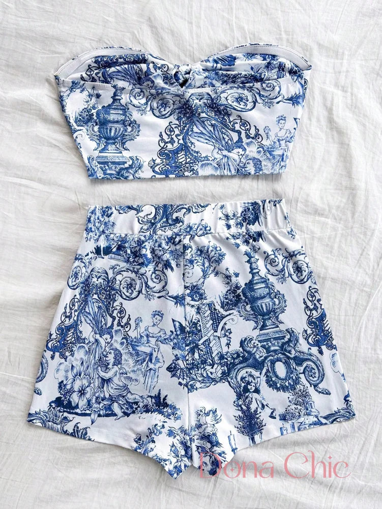 Conjunto Tomara Que Caia Com Estampa Clássica Conjunto Tomara Que Caia Com Estampa Clássica