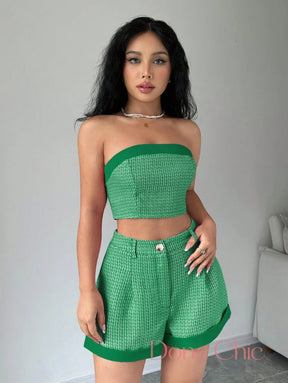 Conjunto Tomara Que Caia Com Short De Dobra Fixa Conjunto Tomara Que Caia Com Short De Dobra Fixa