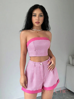 Conjunto Tomara Que Caia Com Short De Dobra Fixa Conjunto Tomara Que Caia Com Short De Dobra Fixa